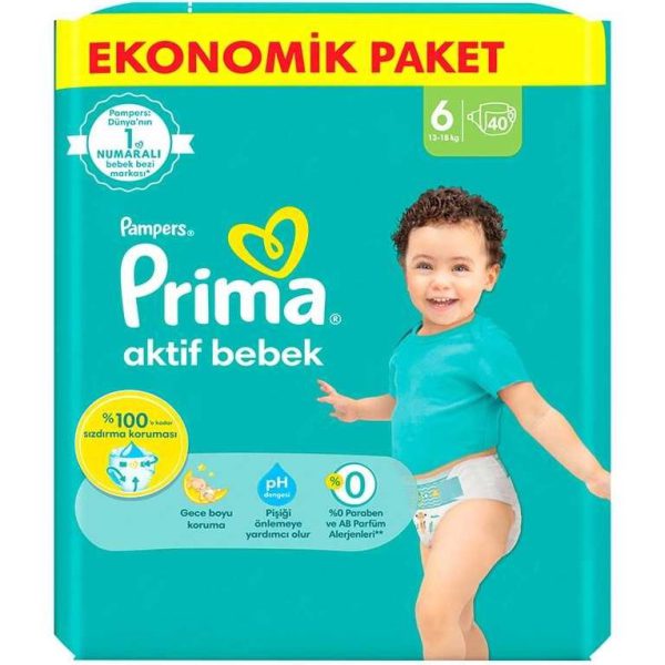 پوشک پریما چسبی سایز ۶ مدل اکونومیک